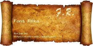 Font Réka névjegykártya